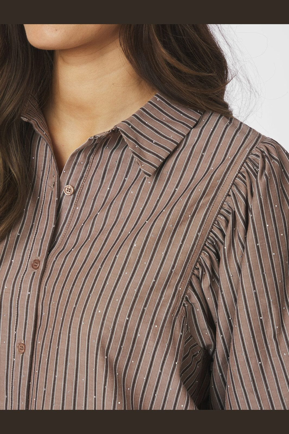 Neo Noir - Etta Soft Stripe Stone Shirt 166416 - 210 - Brown