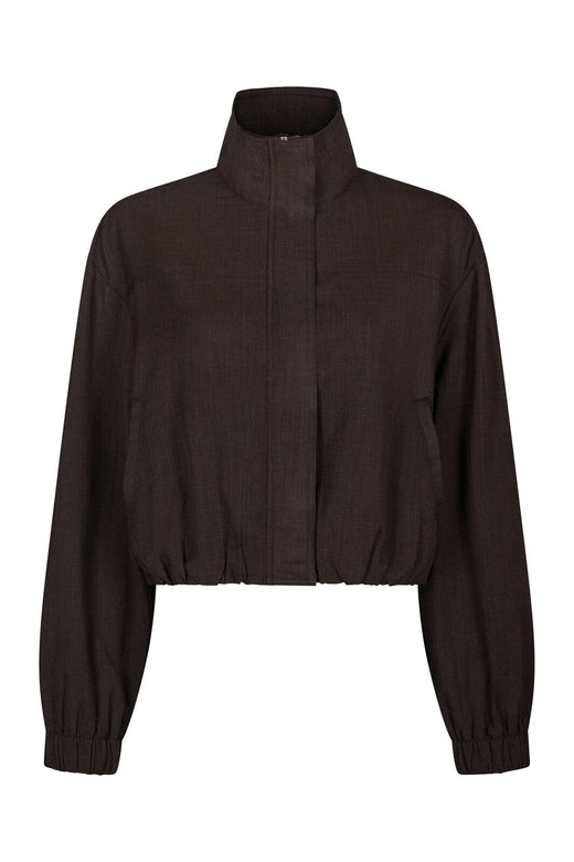Neo Noir - Felicity Zip Blouse 170348 - 676 - Dark Brown