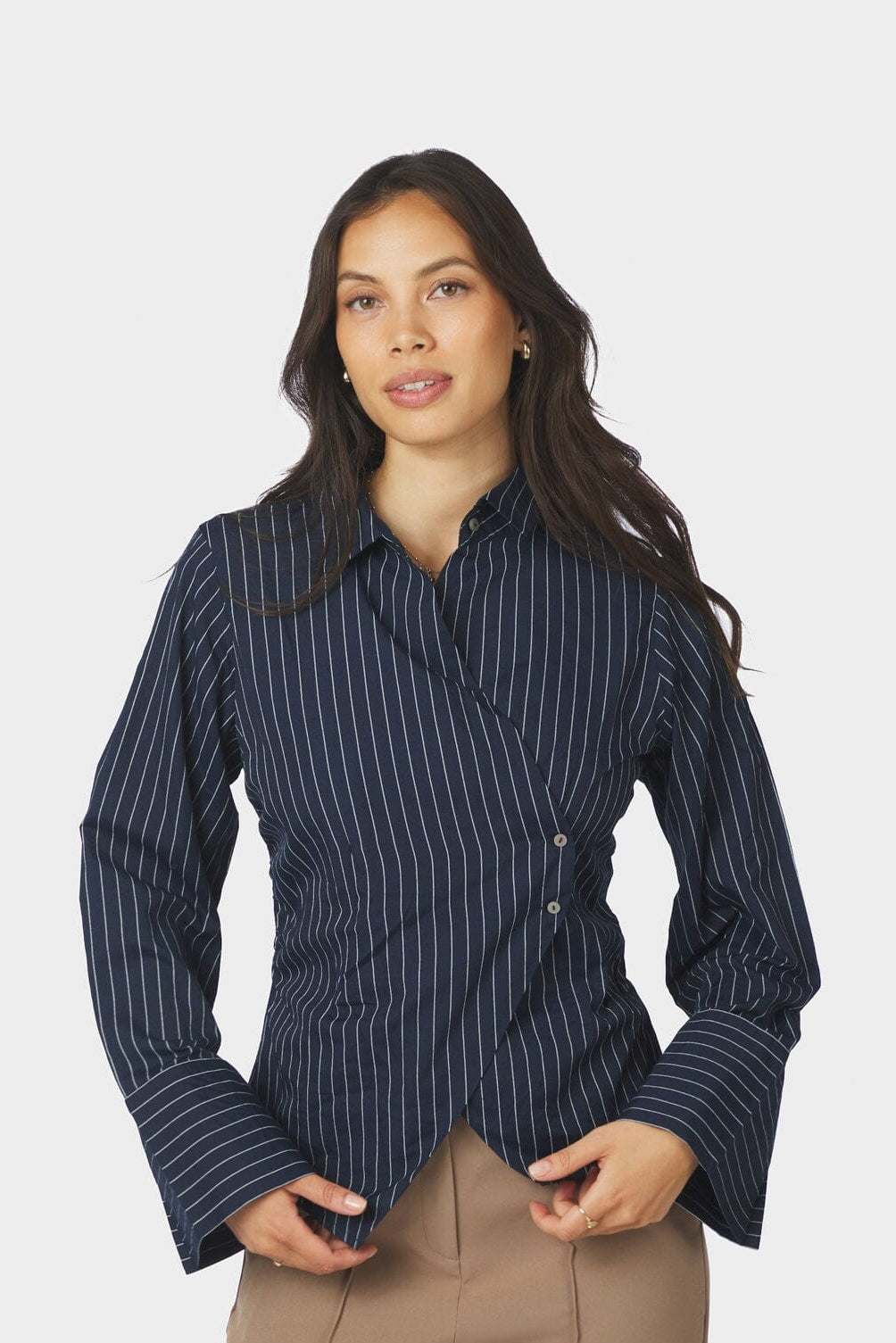 Neo Noir - Fenli Slim Stripe Shirt 170977 - 141 - Navy