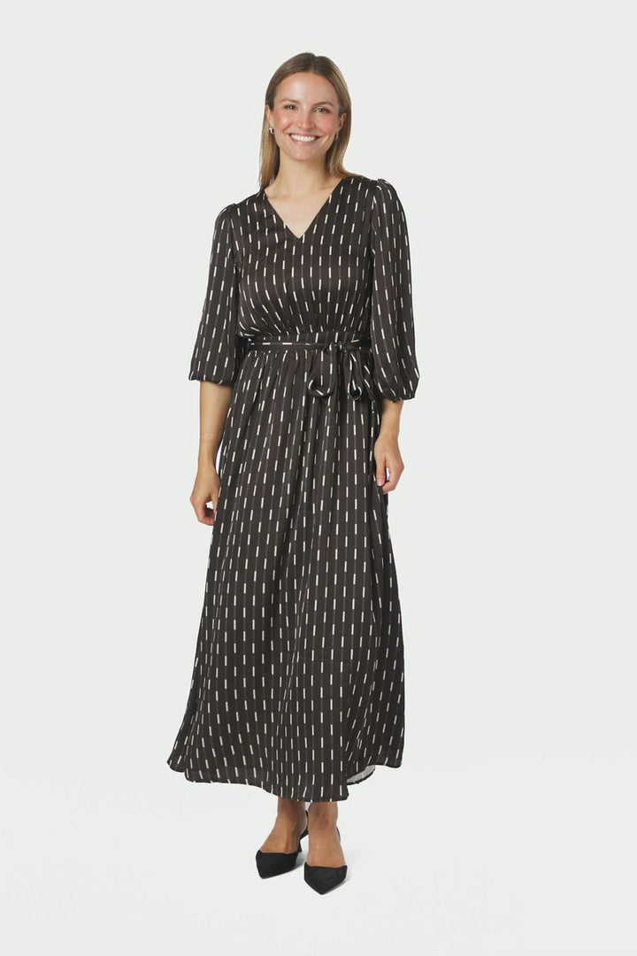 Neo Noir - Filene Print Dress 171004 - 676 - Dark Brown