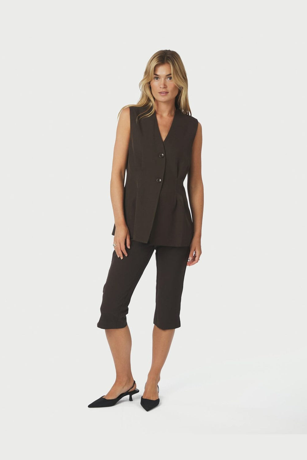 Neo Noir - Finna Structure Vest 167234 - 676 - Dark Brown