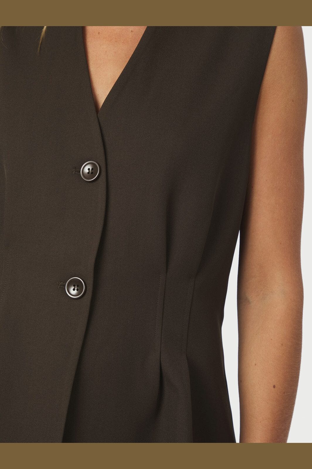 Neo Noir - Finna Structure Vest 167234 - 676 - Dark Brown