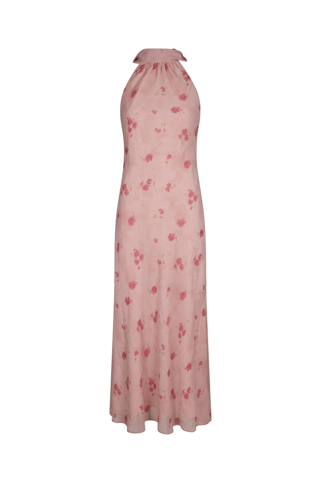Neo Noir - Fiona Blurred Flower Halter Neck Dress 167918 - 754 - Light Pink