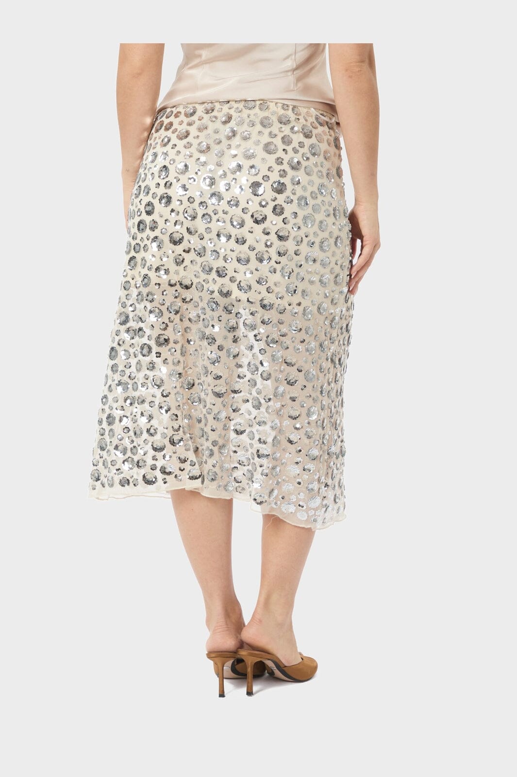 Neo Noir - Gilla Flower Sequins Skirt 167537 - 122 - Creme