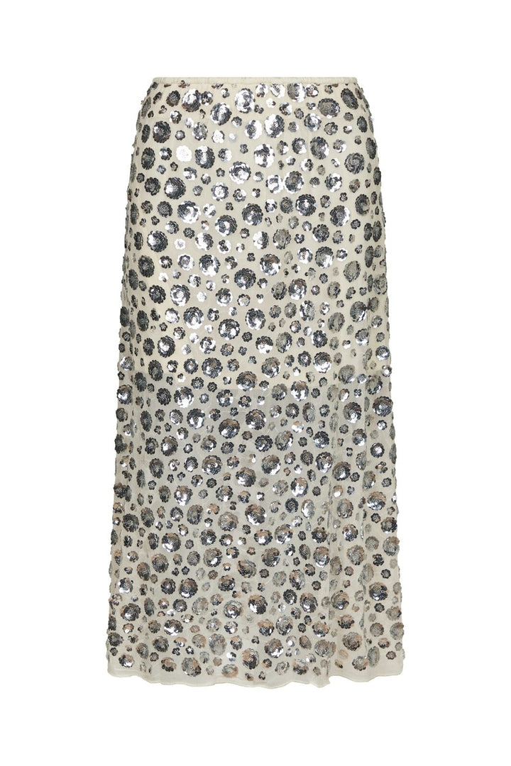 Neo Noir - Gilla Flower Sequins Skirt 167537 - 122 - Creme