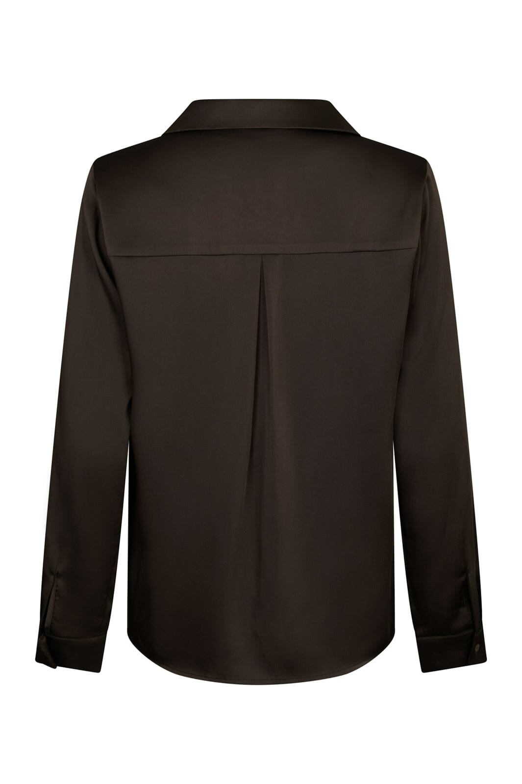 Neo Noir - Hazelle Drapy Satin Shirt 168949 - 676 - Dark Brown
