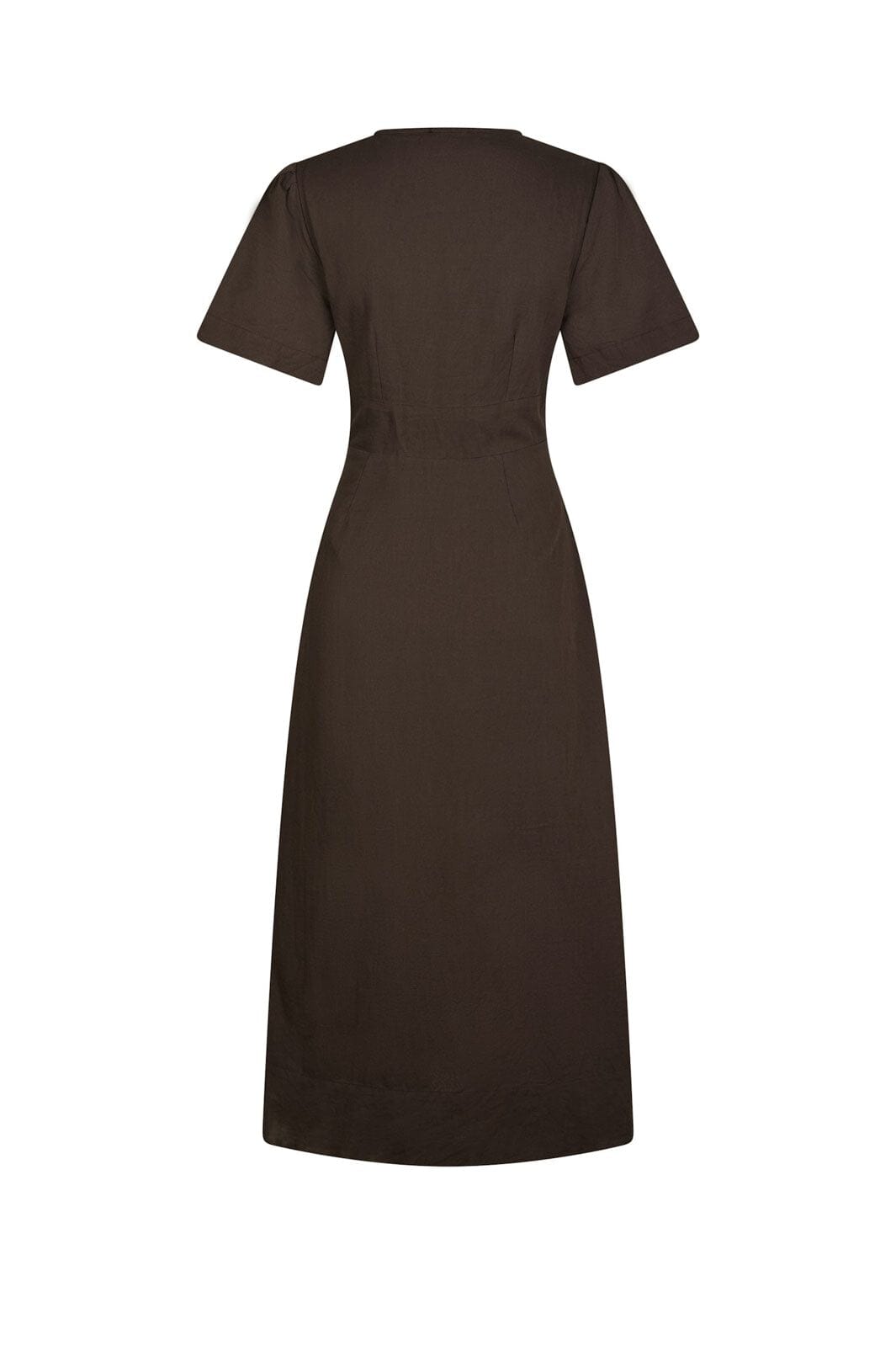 Neo Noir - Ilsie Linen Dress 166101 - 676 - Dark Brown
