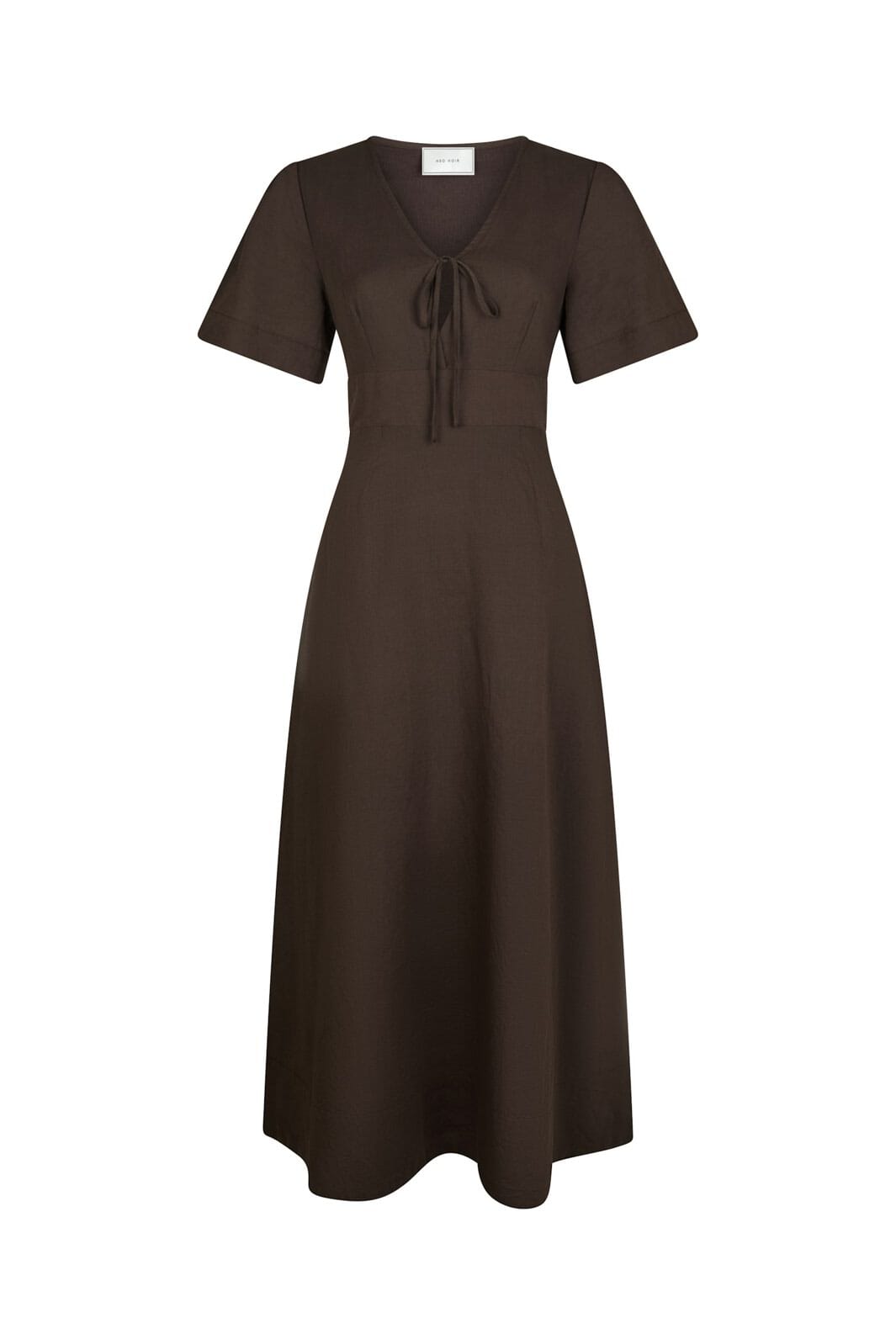 Neo Noir - Ilsie Linen Dress 166101 - 676 - Dark Brown