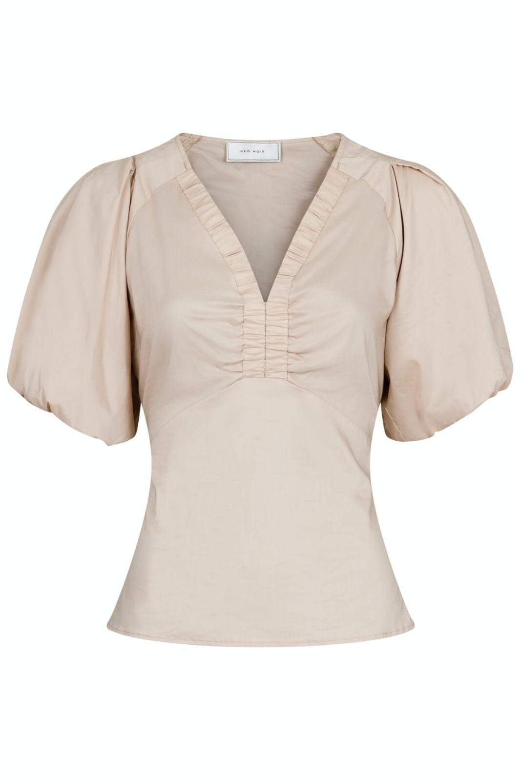 Neo Noir - Irina Poplin Blouse - Dark Sand Bluser 