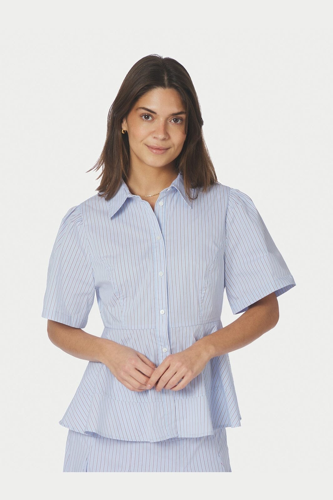 Neo Noir - Janelle Stripe Shirt 168838 - 417 - Blue/Brown Stripe