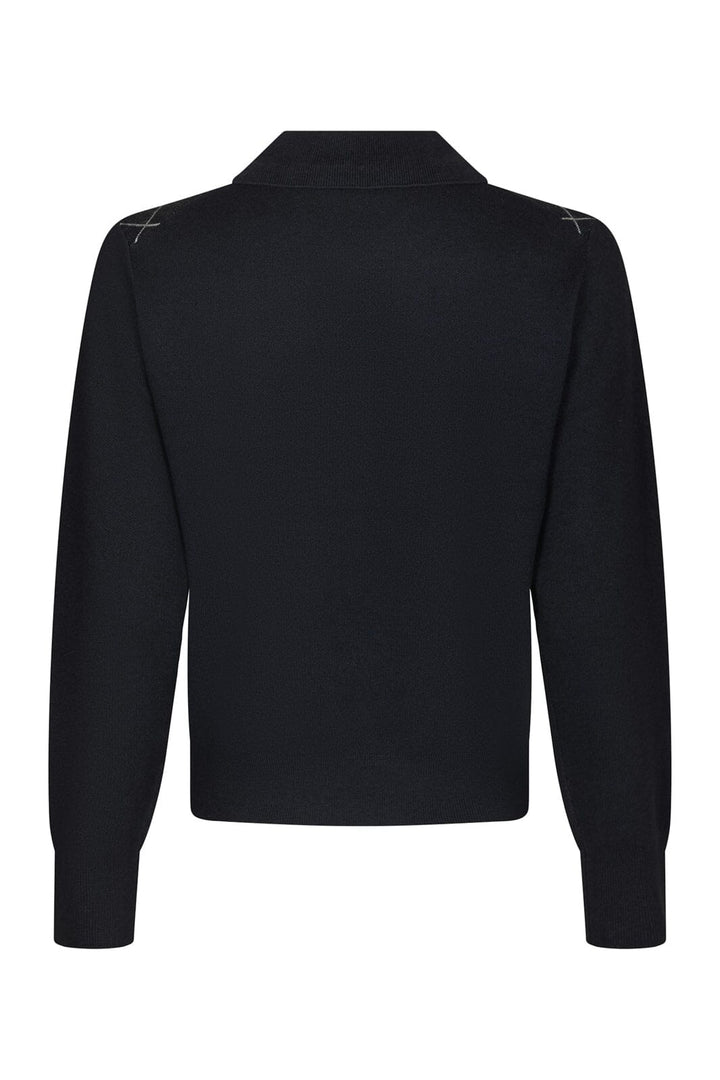 Neo Noir - Julina Check Knit Blouse 168829 - 141 - Navy