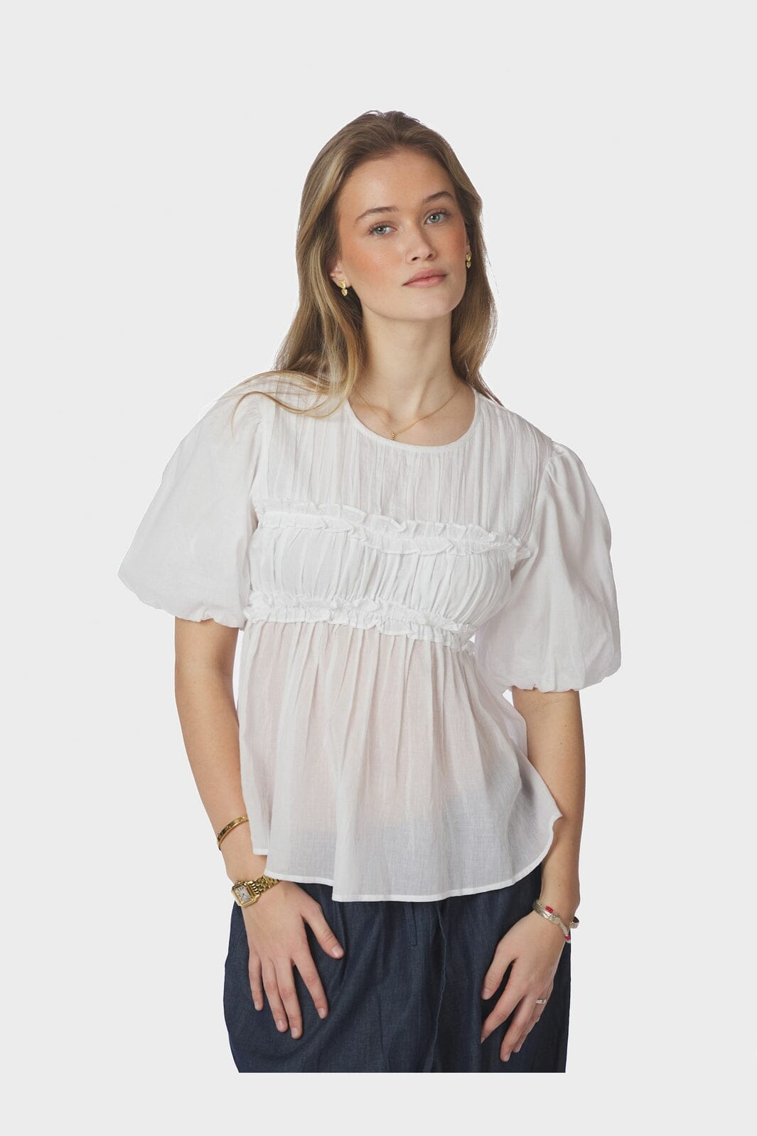 Neo Noir - Kiril S Voile Blouse 166388 - 120 - White