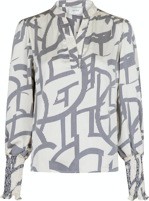 Neo Noir - Landa Line Shapes Blouse - Off White