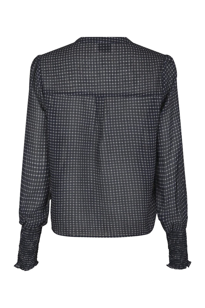 Neo Noir - Landa Simple Check Blouse 171000 - 141 - Navy