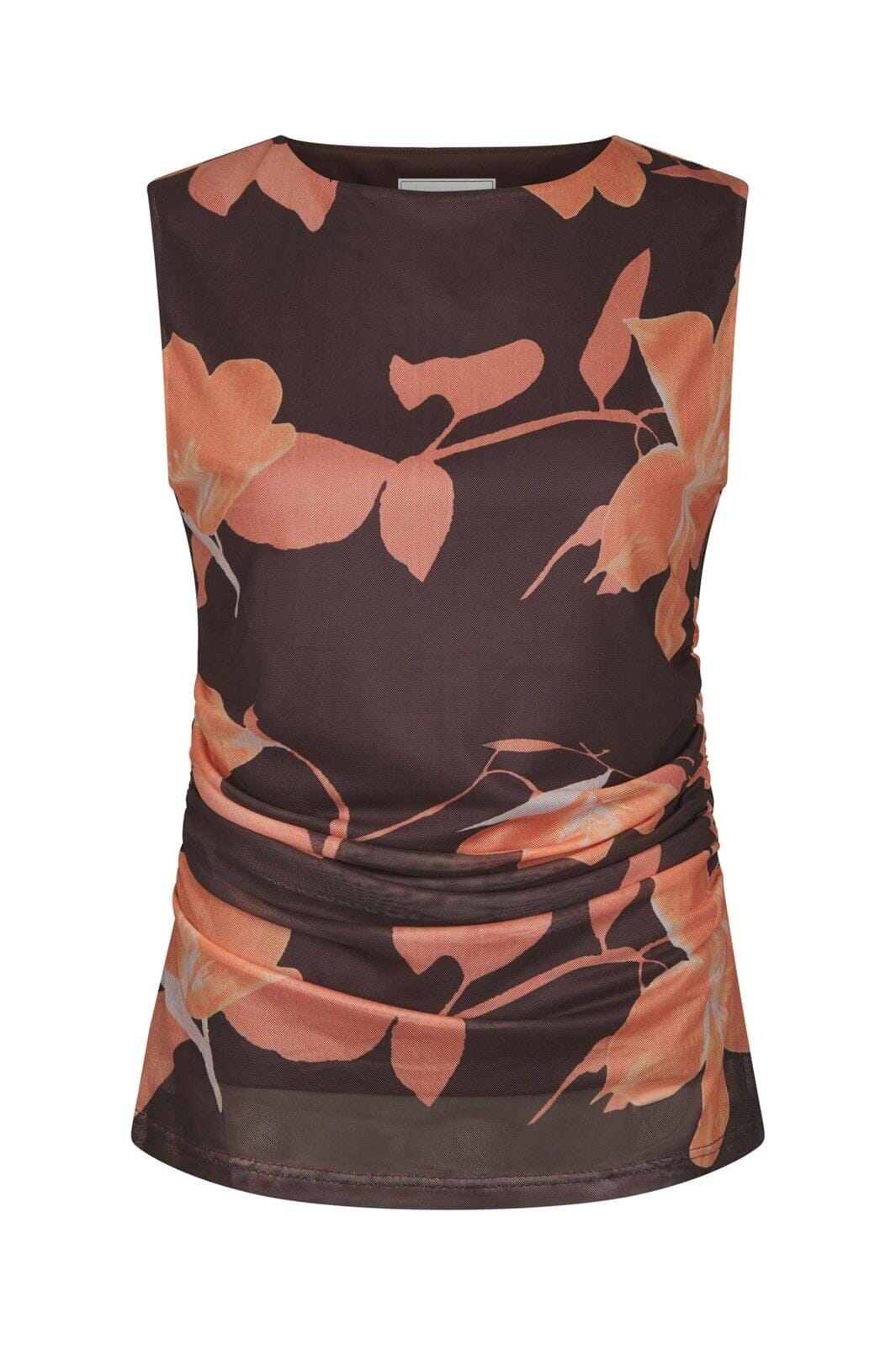 Neo Noir - Liblana Flower Mesh Top 168871 - 210 - Brown