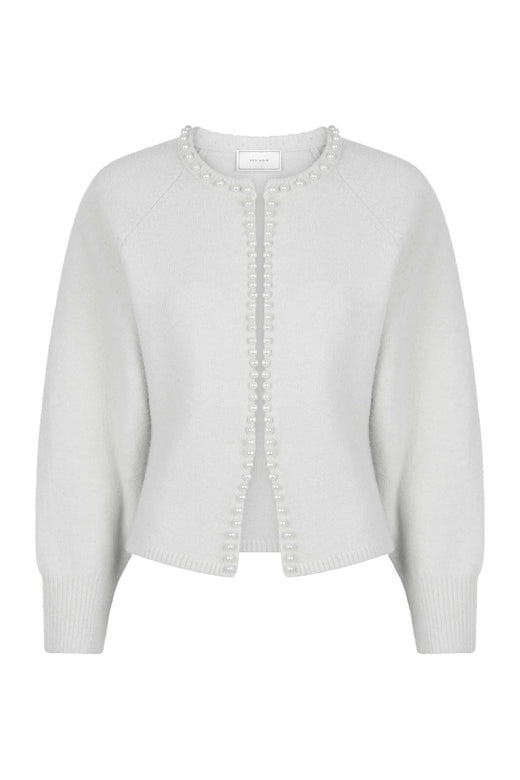 Neo Noir - Lilly Pearl Knit Cardigan 163563 - Light Grey Melange