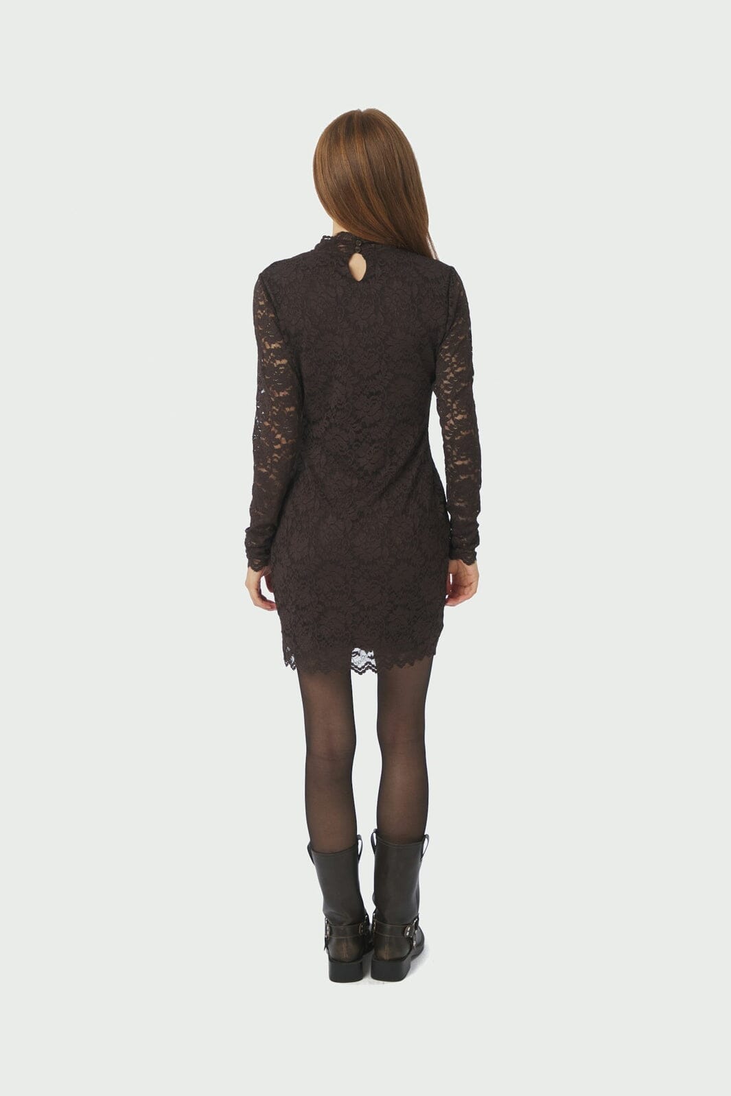 Neo Noir - Lizette Laceflower Dress 166638 - 584 - Chocolate Brown