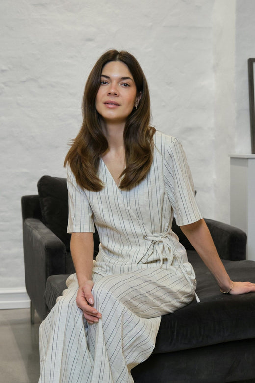 Neo Noir - Malba Stripe Pants 167887 - 815 - Natural Bukser 