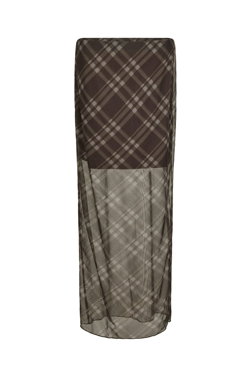 Neo Noir - Marlise Check Mesh Skirt 167207 - 676 - Dark Brown