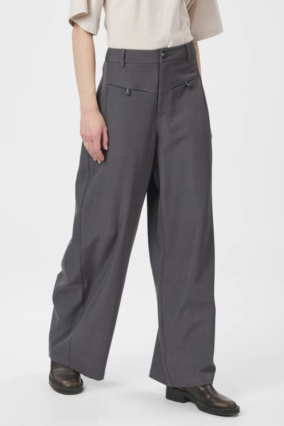Neo Noir - Massie Structure Pants 165999 - 107 - Dark Grey Melange