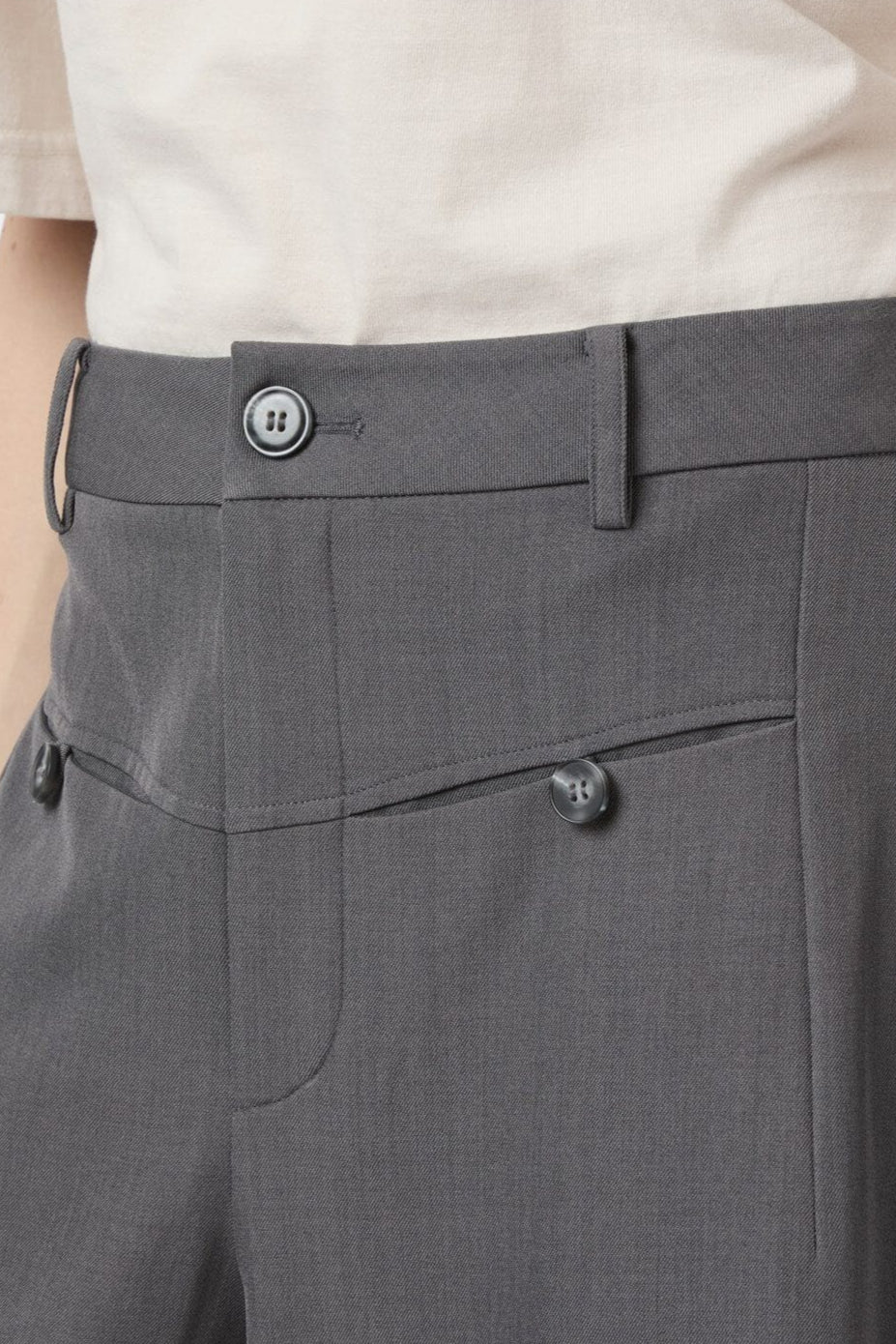 Neo Noir - Massie Structure Pants 165999 - 107 - Dark Grey Melange