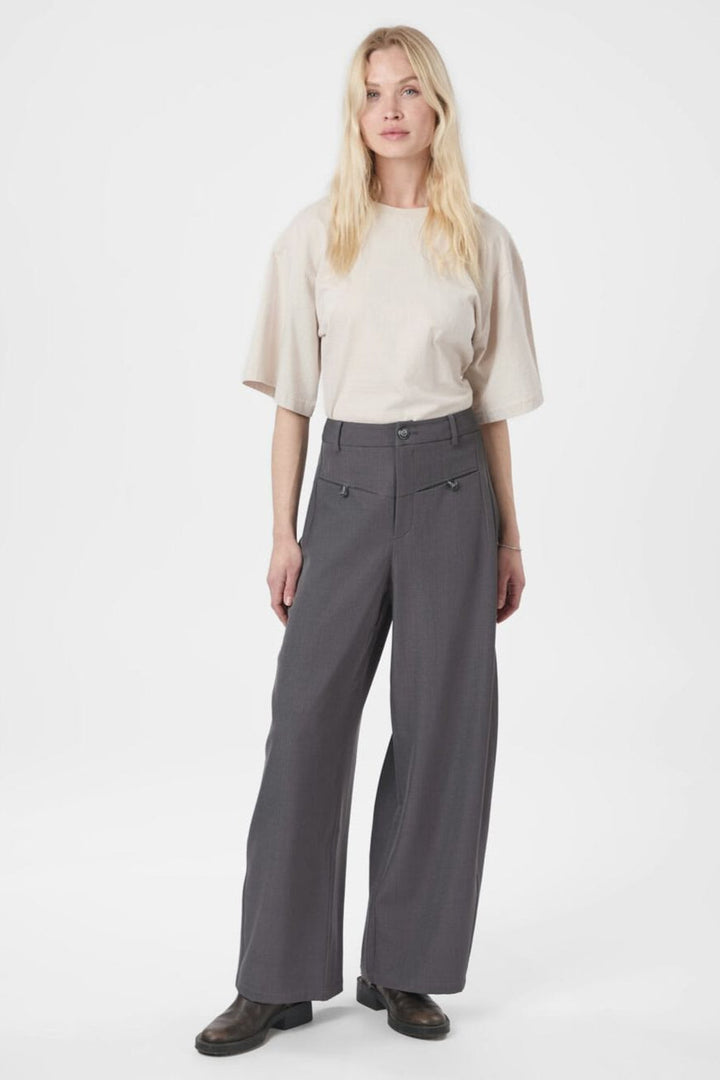 Neo Noir - Massie Structure Pants 165999 - 107 - Dark Grey Melange