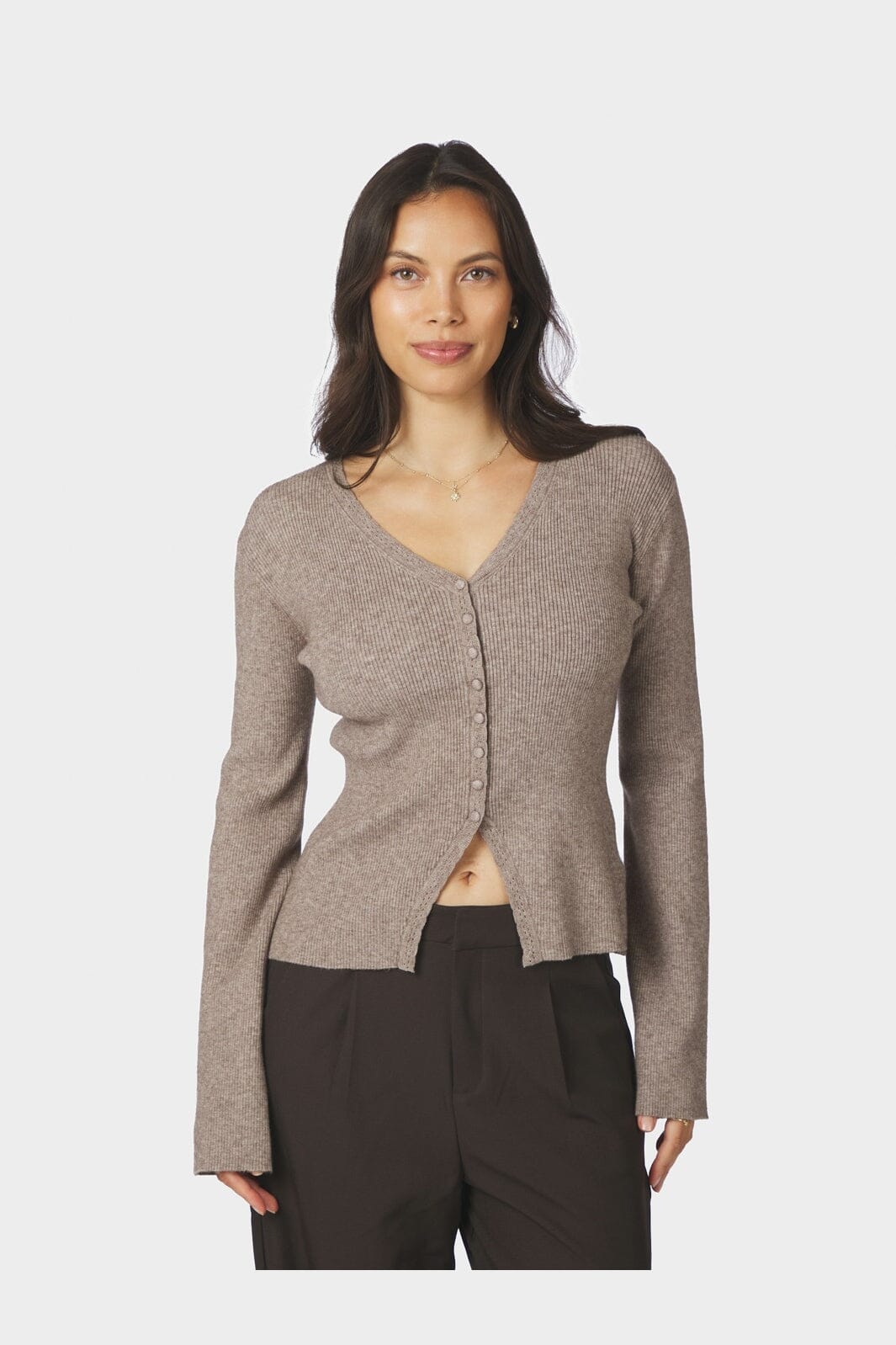 Neo Noir - Melia Knit Cardigan 170717 - 119 - Sand Melange