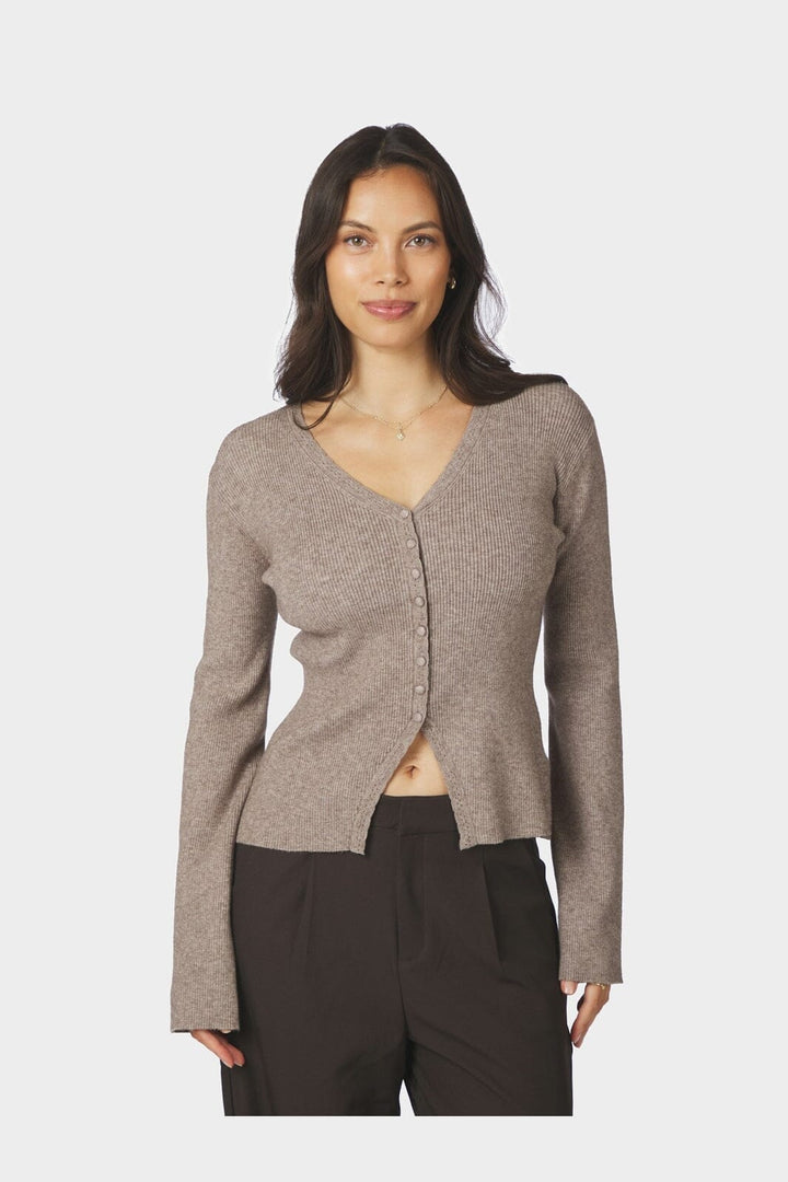 Neo Noir - Melia Knit Cardigan 170717 - 119 - Sand Melange
