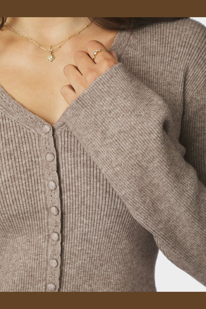 Neo Noir - Melia Knit Cardigan 170717 - 119 - Sand Melange