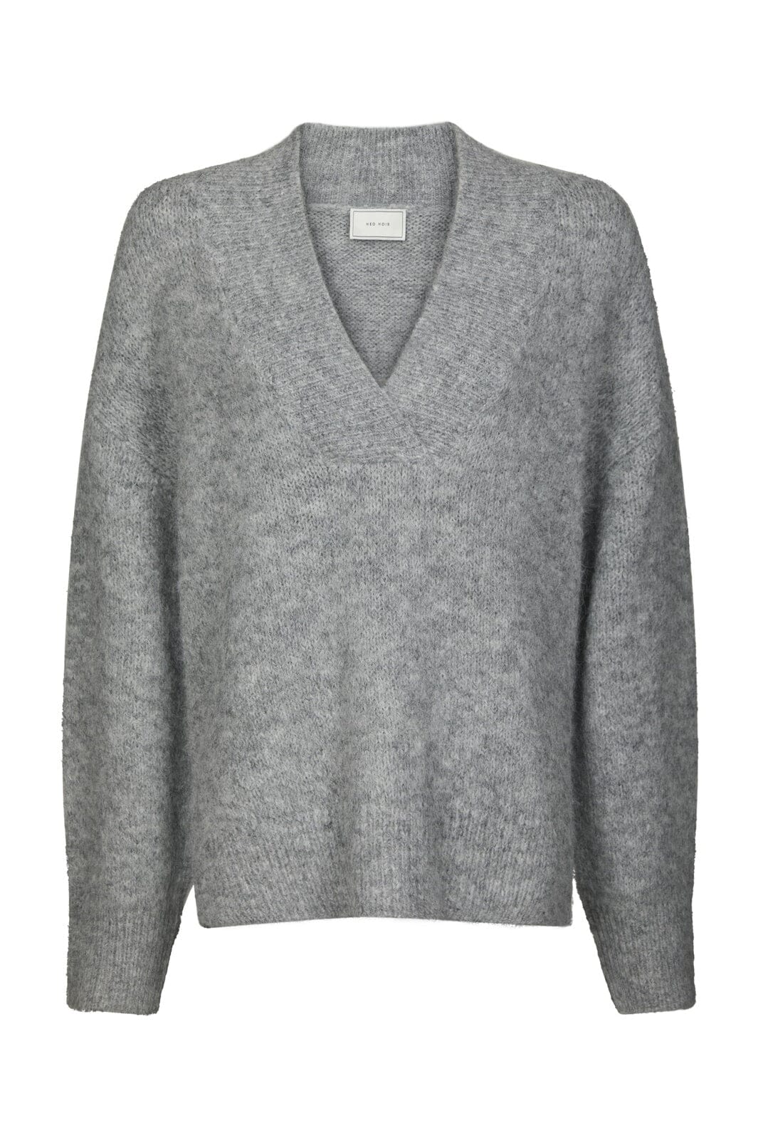 Neo Noir - Melli Fluffy Knit Blouse 167715 - 133 - Grey Melange