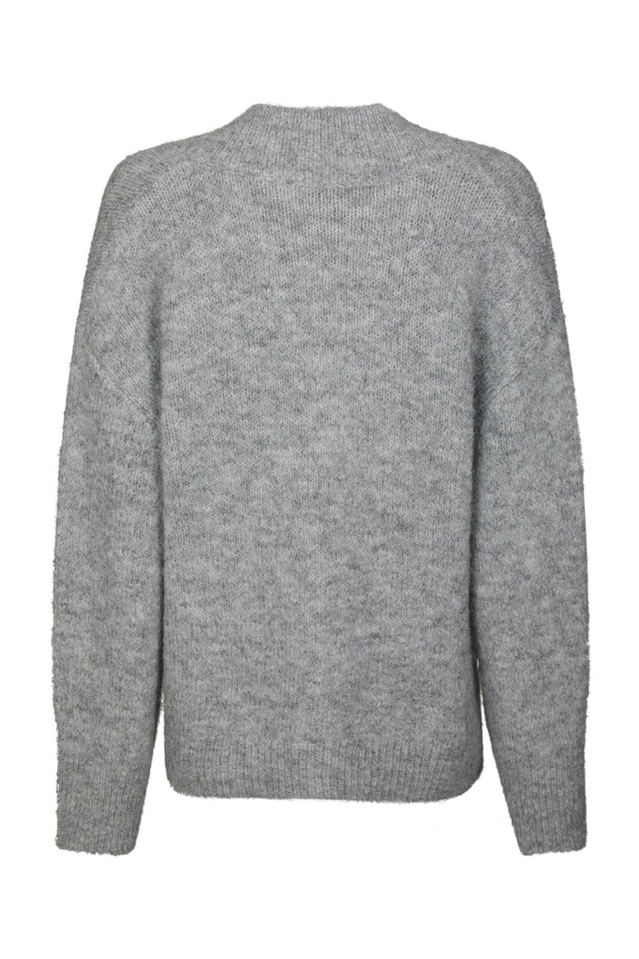 Neo Noir - Melli Fluffy Knit Blouse 167715 - 133 - Grey Melange