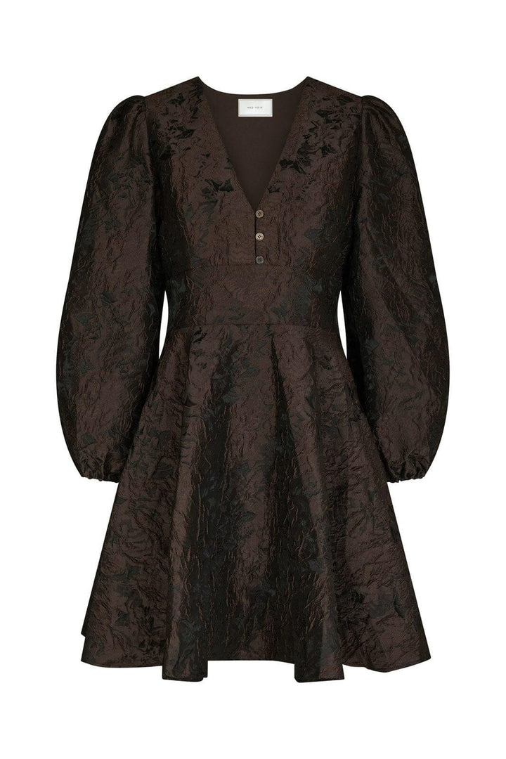 Neo Noir - Milly Brocade Dress 167188 - 676 - Dark Brown