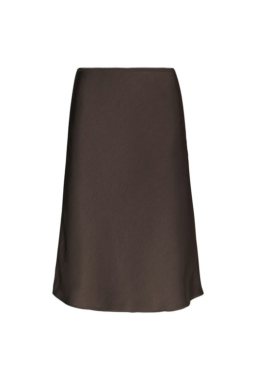 Neo Noir - Mindie Heavy Sateen Skirt 170112 - 676 - Dark Brown