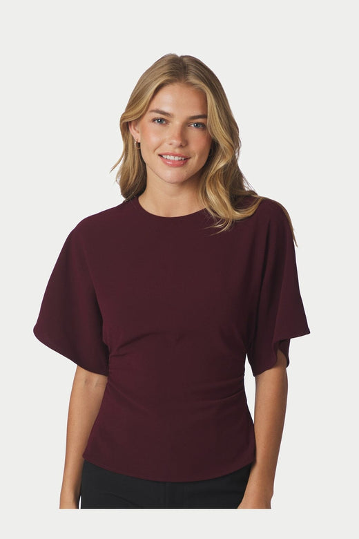 Neo Noir - Miriel Drape Blouse 170119 - 182 - Plum