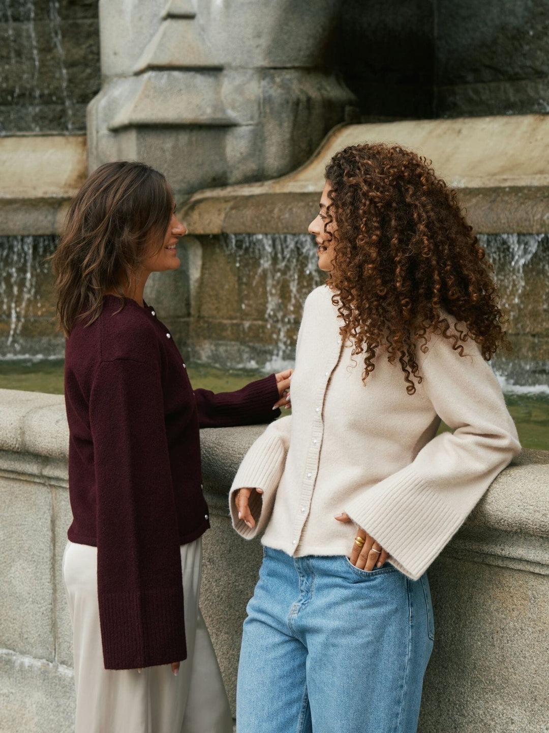 Neo Noir - Mixie Knit Cardigan 164837 - 124 - Ivory Cardigans 