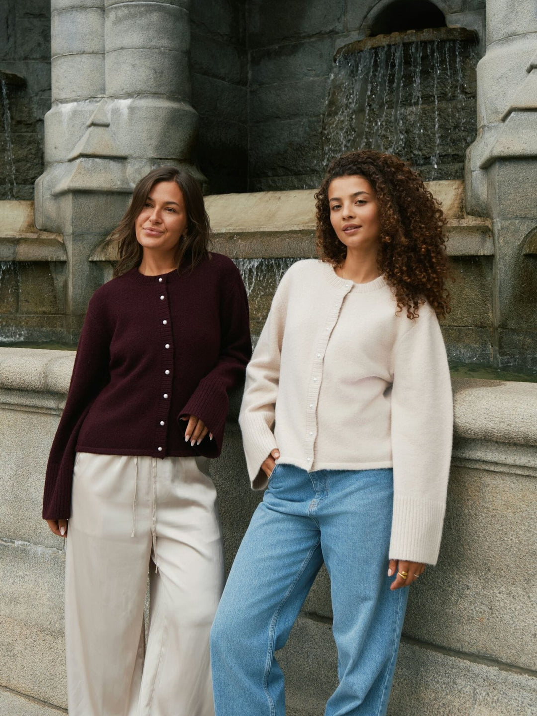 Neo Noir - Mixie Knit Cardigan 164837 - 124 - Ivory Cardigans 