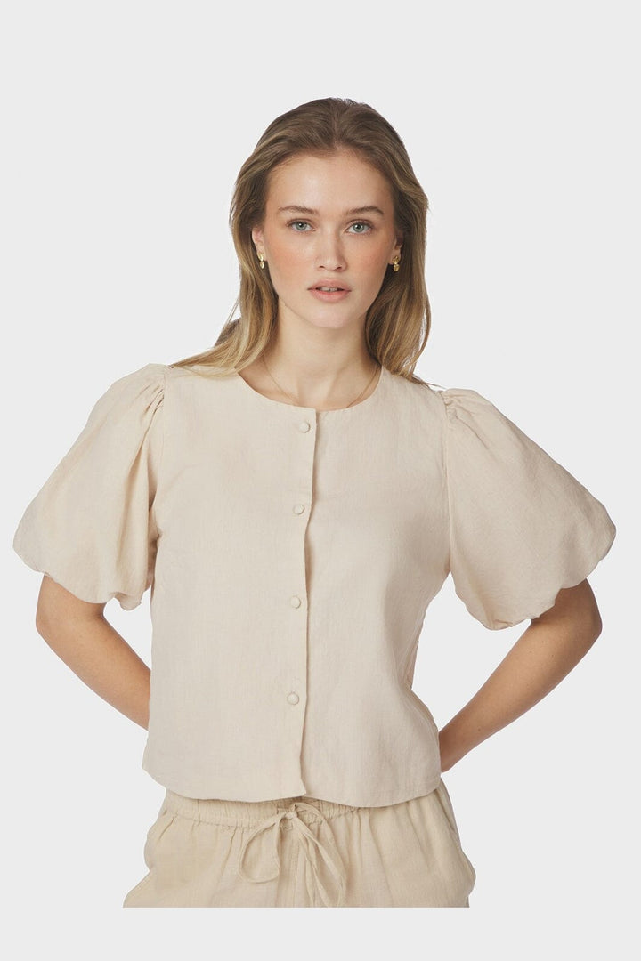 Neo Noir - Moisa Linen Blouse 169314 - 213 - Sand