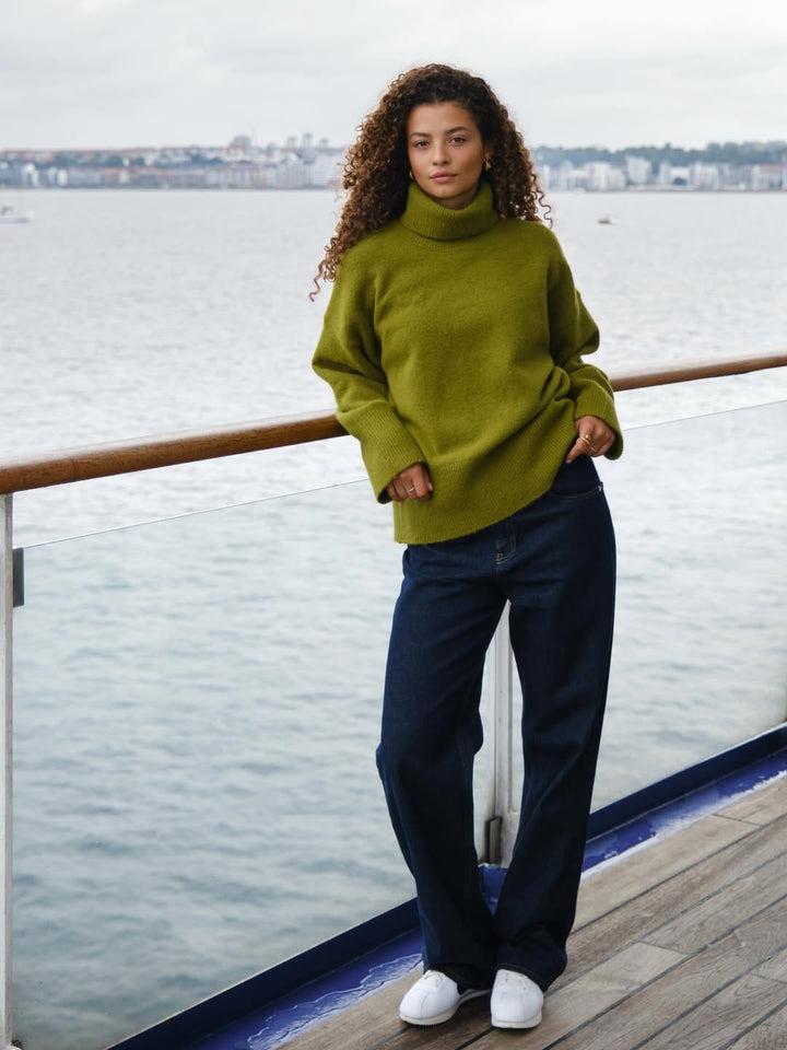 Neo Noir - Naline Knit Blouse 165512 - 340 - Sage Green Strikbluser 