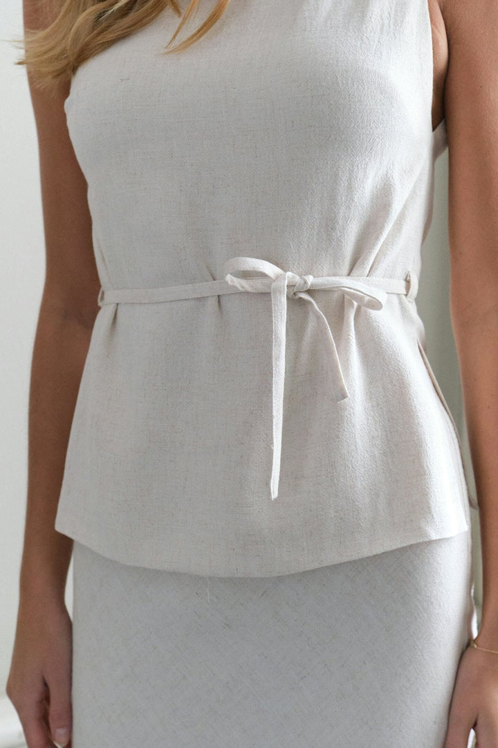 Neo Noir - Nassa Linen Top 165623 - 815 - Natural Toppe 