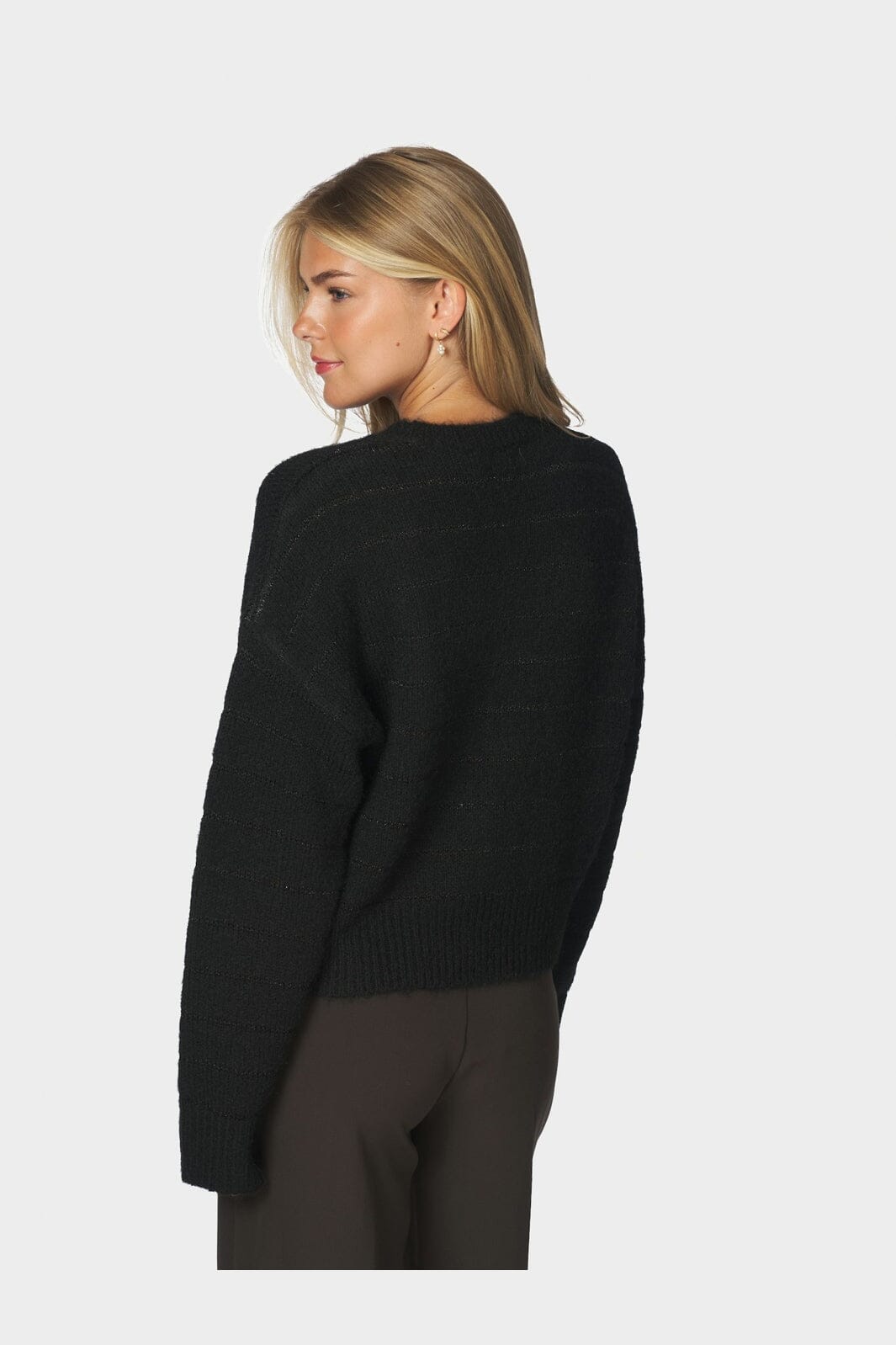 Neo Noir - Naulina Fluffy Knit Blouse 171276 - 100 - Black