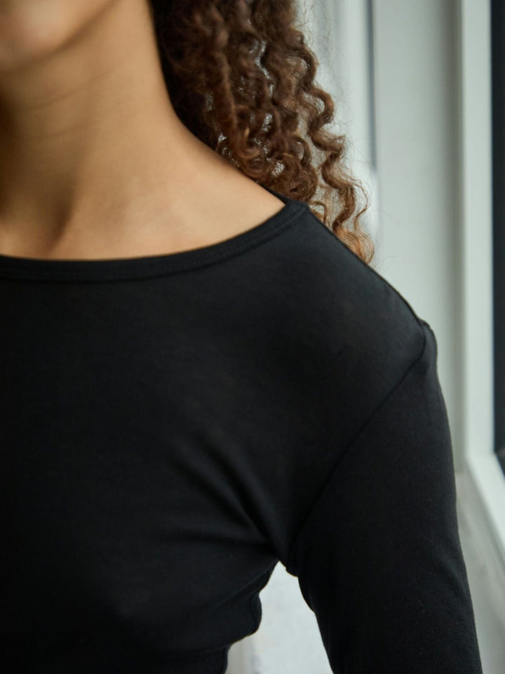 Neo Noir - Nella Fine Rib Blouse 167271 - 100 - Black Bluser 