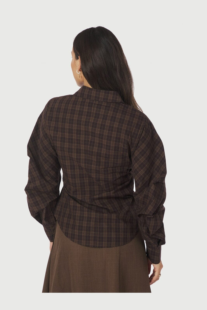 Neo Noir - Neoella Check Shirt 167459 - 676 - Dark Brown