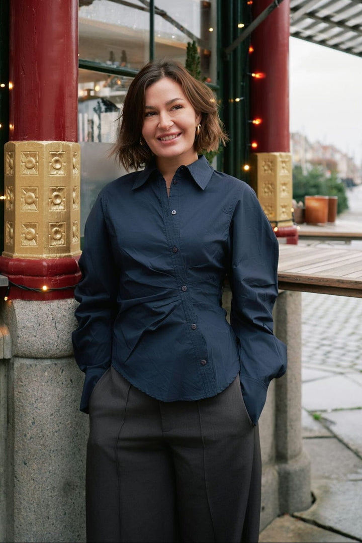 Neo Noir - Neoella Solid Shirt 167252 - 141 - Navy Skjorter 