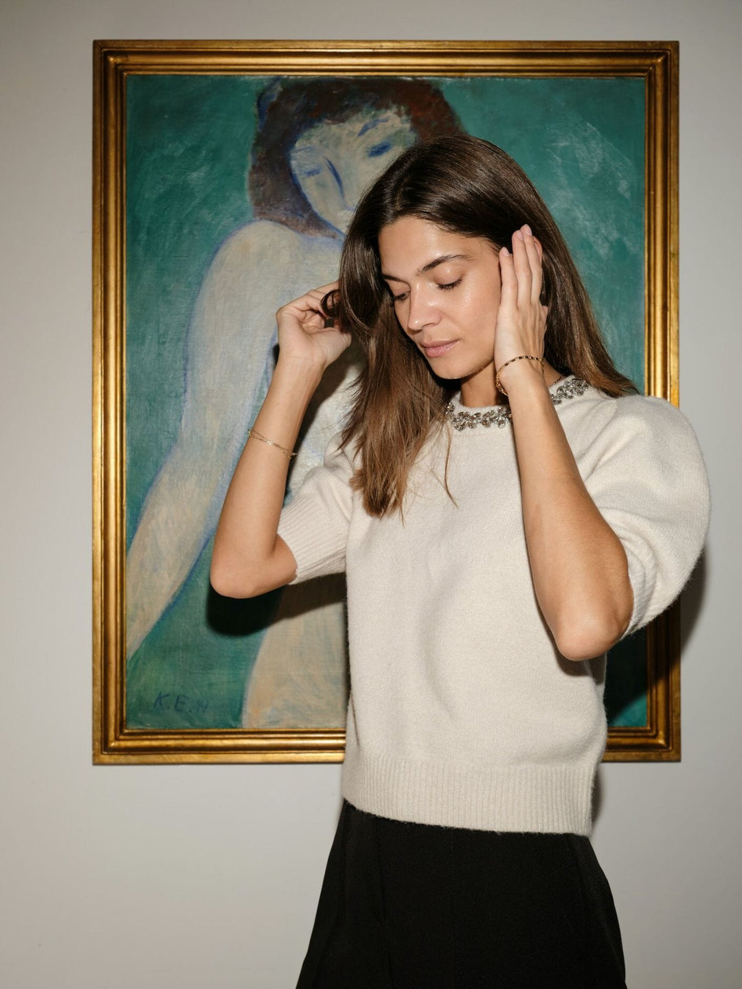Neo Noir - Nnmaia Stone Knit Blouse 162914 - 124 - Ivory Bluser 