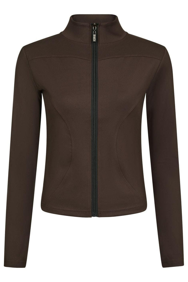 Neo Noir - Nolana Zip Blouse 167175 - 584 - Chocolate Brown Bluser 