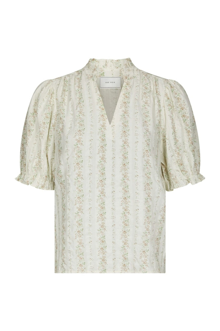 Neo Noir - Odesa Floral Stripe Blouse 168816 - 122 - Creme