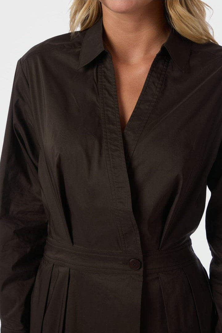 Neo Noir - Ottana Poplin Dress 168079 - 584 - Chocolate Brown