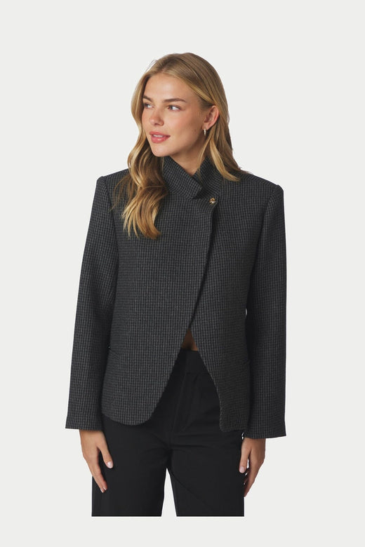 Neo Noir - Paria Check Blazer 170226 - 104 - Dark Grey