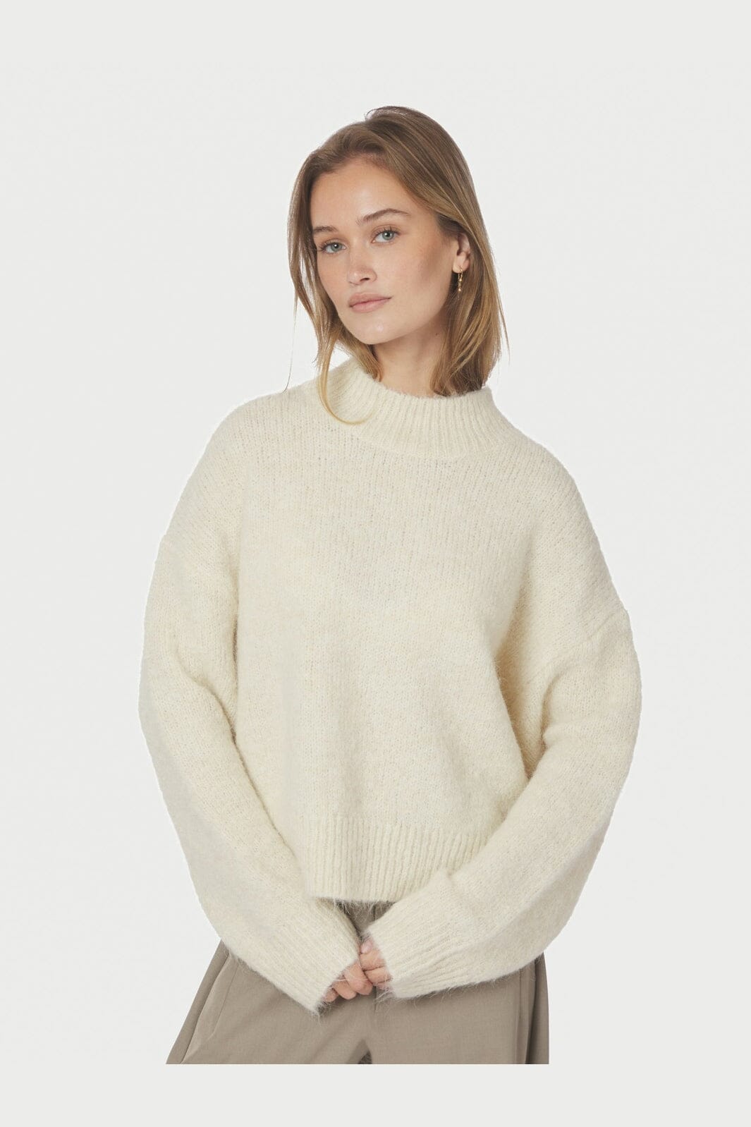 Neo Noir - Paulina Fluffy Knit Blouse 164729 - 121 - Off White