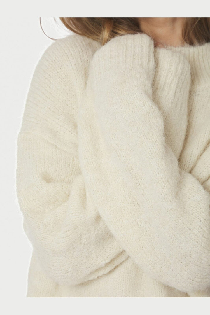 Neo Noir - Paulina Fluffy Knit Blouse 164729 - 121 - Off White